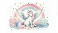 Échantillon, Design A0189, Papier peint panoramique Licorne Enfant - Sur mesure