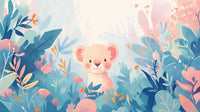 Échantillon, Design A0192, Papier peint panoramique Safari Bébé Pastel - Sur mesure