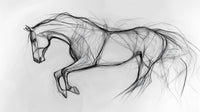 Échantillon, Design A0208, Papier peint panoramique Chevaux - Sur mesure