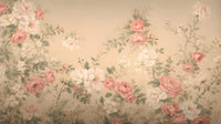 Échantillon, Design A0250, Papier peint panoramique Floral Pivoines et Roses - Collection 2 - Sur mesure