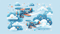 Échantillon, Design A0256, Papier peint panoramique Avions et Véhicules Enfant - Sur mesure