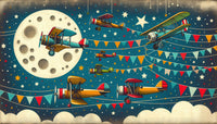 Échantillon, Design A0274, Papier peint panoramique Avions et Véhicules Enfant - Sur mesure