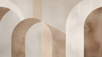 Échantillon, Design A0281, Papier peint panoramique Art Abstrait Bauhaus Beige - Collection 2 - Sur mesure