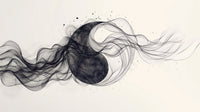 Échantillon, Design A0292, Papier peint panoramique Asie Encre Noire Montagne - Sur mesure