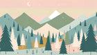 Design A0310 — Paysage Montagne Minimaliste - Collection 2 — design seul — Novomur