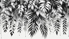 Design A0323 — Palmier Tropical Noir et Blanc — design seul — Novomur