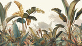 Échantillon Papier peint Jungle Tropicale Dense Aquarelle - Sur mesure — A0331