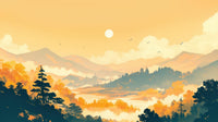 Échantillon, Design A0333, Papier peint panoramique Forêt Pins et Sapins - Collection 1 - Sur mesure