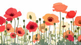 Échantillon Papier peint Coquelicots et Fleurs Sauvages - Sur mesure — A0369