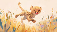 Échantillon, Design A0374, Papier peint panoramique Safari Bébé Pastel - Sur mesure