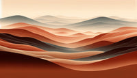 Échantillon, Design A0381, Papier peint panoramique Paysage Désert et Cactus - Sur mesure