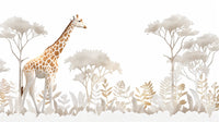 Échantillon, Design A0401, Papier peint panoramique Safari Savane Aquarelle - Sur mesure