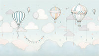Échantillon, Design A0403, Papier peint panoramique Montgolfières Enfant - Sur mesure