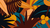 Échantillon, Design A0509, Papier peint panoramique Palmier Tropical Vert - Collection 3 - Sur mesure