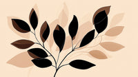 Échantillon, Design A0512, Papier peint panoramique Botanique Feuilles Sombres - Sur mesure