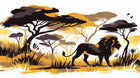 Design A0527 — Safari Savane Aquarelle — design seul — Novomur