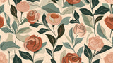 Échantillon Papier peint Floral Pivoines et Roses - Collection 2 - Sur mesure — A0552