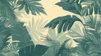 Échantillon, Design A0611, Papier peint panoramique Palmier Tropical Vert - Collection 3 - Sur mesure
