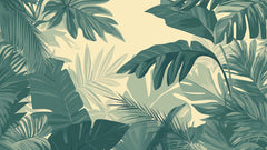 Papier peint panoramique Palmier Tropical Vert - Collection 3 - Sur mesure