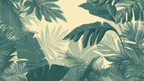 Échantillon Papier peint Palmier Tropical Vert - Collection 3 - Sur mesure — A0611