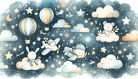 Échantillon, Design A0650, Papier peint panoramique Ciel Nocturne Enfant - Collection 1 - Sur mesure