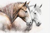 Échantillon, Design A0655, Papier peint panoramique Chevaux - Sur mesure