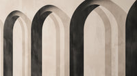Échantillon, Design A0662, Papier peint panoramique Art Abstrait Bauhaus Beige - Collection 2 - Sur mesure