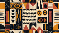 Échantillon, Design A0707, Papier peint panoramique Ethnique Tribal Africain - Sur mesure