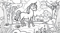 Échantillon, Design A0731, Papier peint panoramique Licorne Enfant - Sur mesure
