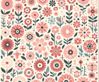 Papier peint Liberty Floral Anthracite - Sur mesure - Design A0759