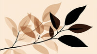 Échantillon, Design A0786, Papier peint panoramique Botanique Feuilles Sombres - Sur mesure