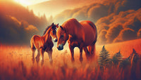 Échantillon — Design A0798 — Papier peint Chevaux - Sur mesure