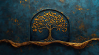 Échantillon, Design A0861, Papier peint panoramique Arbres Décoratifs - Sur mesure