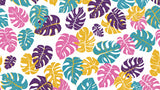 Échantillon Papier peint Palmier Tropical Pop Art Vif - Sur mesure — A0873