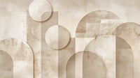 Échantillon, Design A0895, Papier peint panoramique Art Abstrait Bauhaus Beige - Collection 1 - Sur mesure