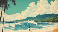 Échantillon, Design A0956, Papier peint panoramique Paysage Plage et Mer - Sur mesure
