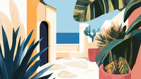 Échantillon, Design A0986, Papier peint panoramique Paysage Plage et Mer - Sur mesure