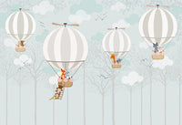 Échantillon, Design AS0688, Papier peint panoramique Montgolfières Enfant - Sur mesure