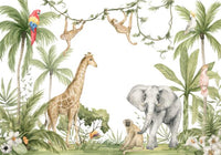 Échantillon, Design B001, Papier peint panoramique Safari Jungle Animaux - Collection 3 - Sur mesure