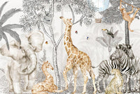 Échantillon, Design B003, Papier peint panoramique Safari Savane Aquarelle - Collection 2 - Sur mesure