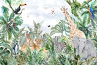 Design B004 — Papier peint Safari jungle luxuriante feuillage dense — Novomur