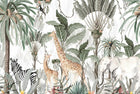 Design B006 — Papier peint Safari botanique vintage feuillage majestueux — Novomur