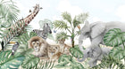 Design B013 — Papier peint Safari panoramique familles animaux — Novomur