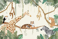 Échantillon, Design B023, Papier peint panoramique Safari Jungle Animaux - Collection 2 - Sur mesure