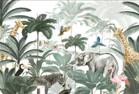 Échantillon, Design B029, Papier peint panoramique Safari Jungle Animaux - Collection 2 - Sur mesure
