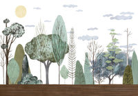 Échantillon, Design B032, Papier peint panoramique Arbres Décoratifs - Sur mesure