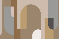 Échantillon, Design C0339, Papier peint panoramique Art Abstrait Bauhaus Beige - Collection 1 - Sur mesure