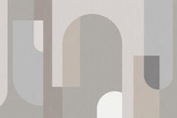 Échantillon, Design C0553, Papier peint panoramique Arches Bauhaus Beige et Taupe - Sur mesure