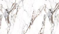 Échantillon, Design C0691, Papier peint panoramique Marbre Blanc Classique - Collection 2 - Sur mesure