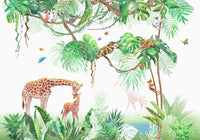 Échantillon, Design C0846, Papier peint panoramique Safari Jungle Animaux - Collection 2 - Sur mesure